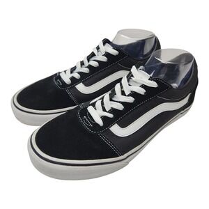 Vans Ward Low Top Women's Size 11 Black White Suede Canvas Sneakers